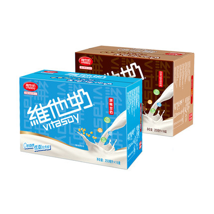 维他奶原味豆奶250ML16盒+巧克力250ML16盒低脂肪